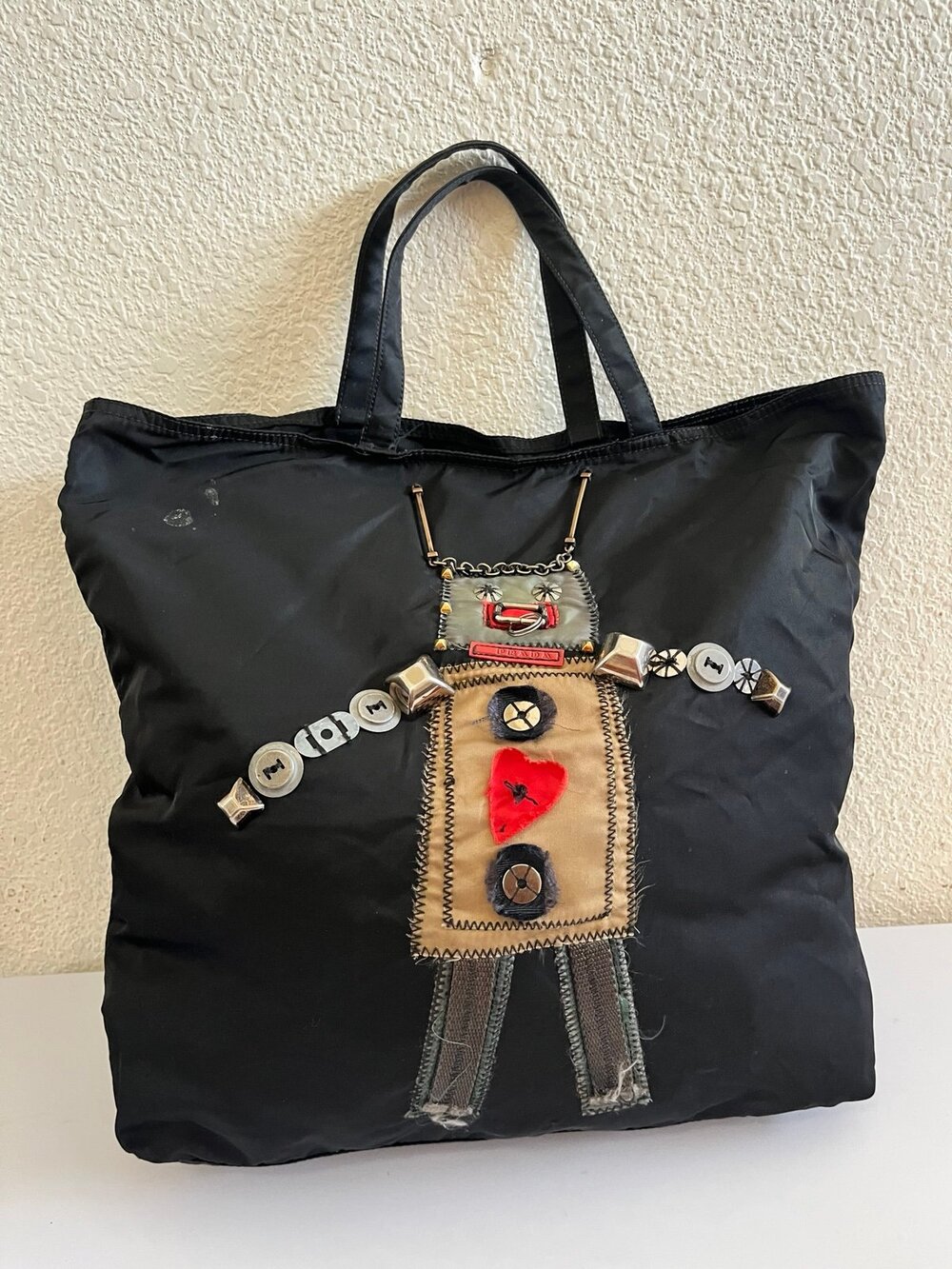 Prada vintage TESSUTO robot tote bag